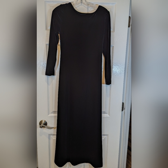 Ever Beauty black velvet long maxi bodycone dress w/open back whimsigoth size 6 - Picture 2 of 7